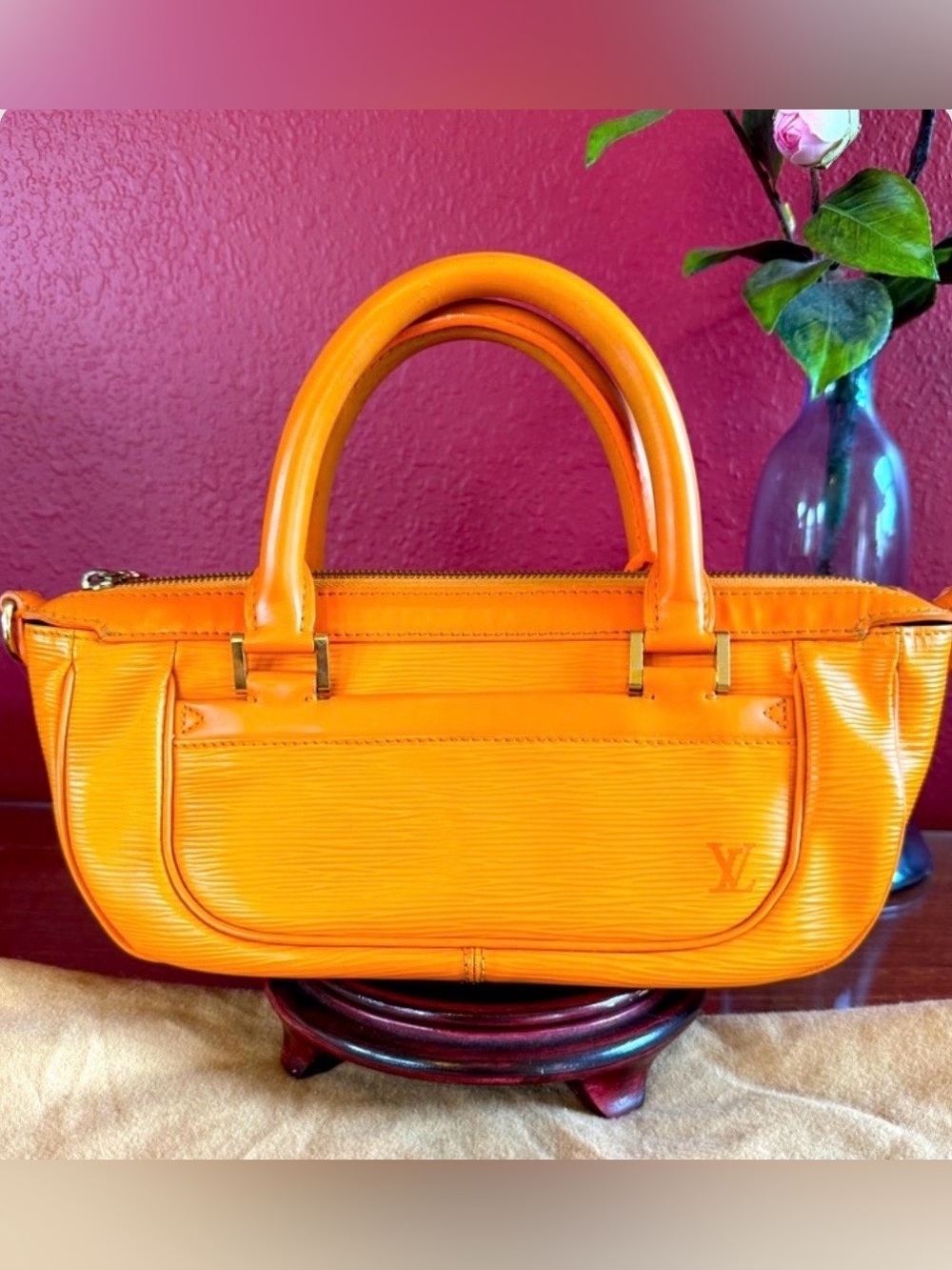 Louis Vuitton Epi Leather Dhanura PM Mandarin Bag with Gold Hardware - Vintage